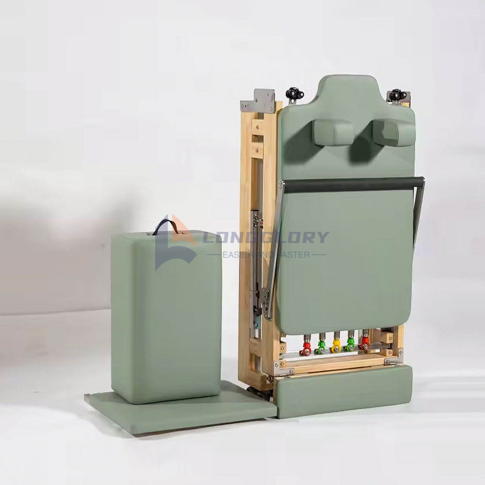 Skládací pilates Reformer z dubového dřeva