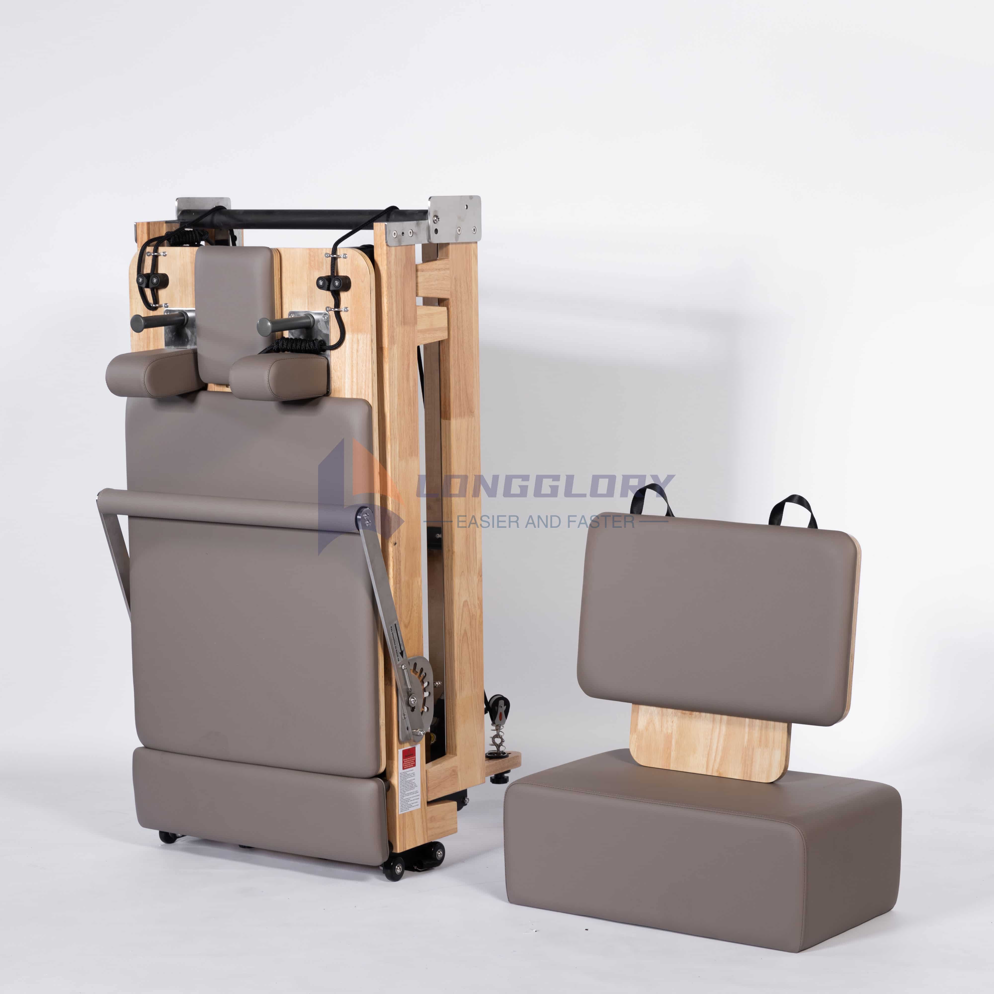 Foldable Oak Pilates Reformer